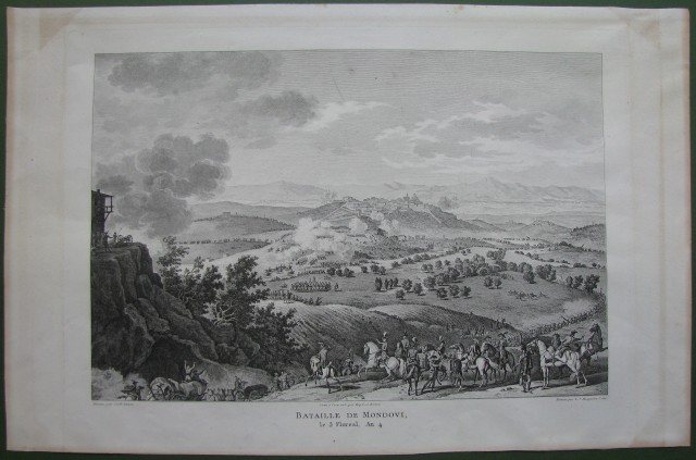 PIEMONTE - MONDOVI'. Bataille de Mondovi', le 3 Floreal, an 4. Carle Vernet, ediz. di Parigi del 1806.