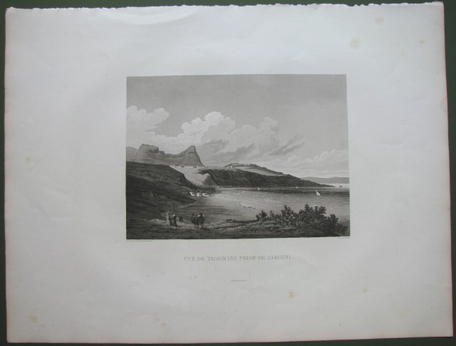 SICILIA - TAORMINA. Vue de Taormine prise de jardini. Parigi 1822