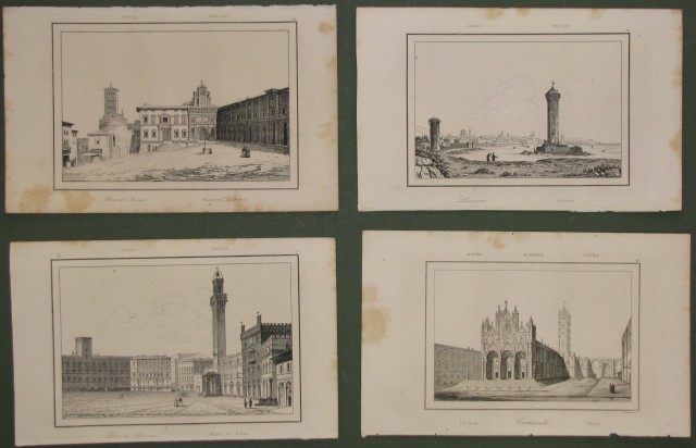 TOSCANA. Lotto di cinque belle vedute. Parigi, 1835