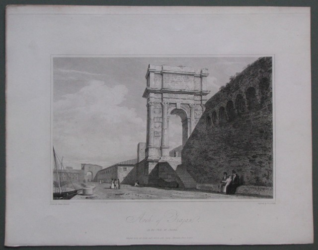 MARCHE - ANCONA. Arch of Trajan on the Mole at Ancona. Rara veduta. J. Hakewill, Londra, 1820