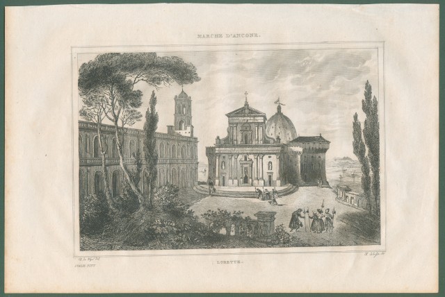 LORETO (Ancona). La piazza principale. Da Italie Pittoresque anno 1836
