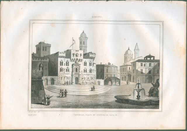 RIMINI. Piazza del Castello. Da Italie Pittoresque anno 1836