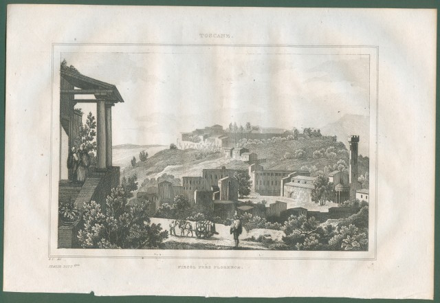 FIESOLE. Veduta generale. Da Italie Pittoresque anno 1836.