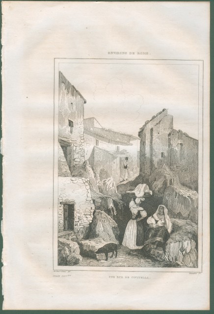 CIVITELLA ((Arezzo). Scorcio del paese. Da Italie Pittoresque anno 1836.