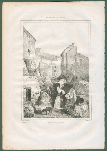 CIVITELLA ((Arezzo). Scorcio del paese. Da Italie Pittoresque anno 1836.