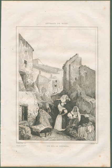 CIVITELLA ((Arezzo). Scorcio del paese. Da Italie Pittoresque anno 1836.