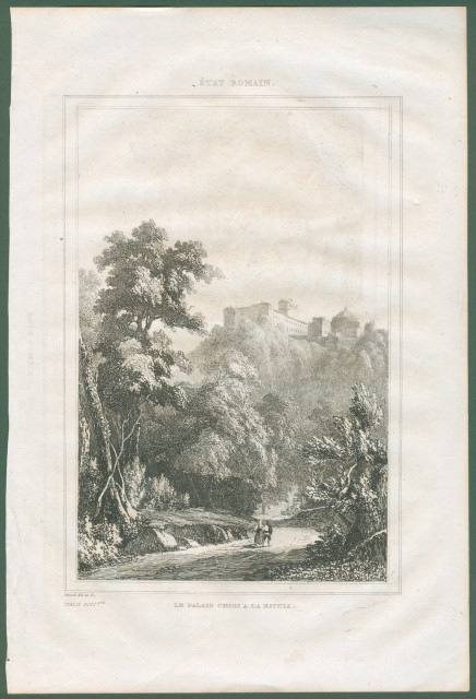 ARICCIA (Roma). Veduta panoramica. Da Italie Pittoresque anno 1836